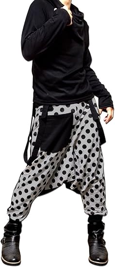 Amazon サルエル メンズ パンツeversoul 水玉 ドット柄 クレイジー切替 サスペンダー付 クロップド サルエルパンツ ドレープパンツ スウェット ブラック Gray グレー ロングパンツ 通販 Amazon サルエル メンズ パンツeversoul 水玉 ドット柄 クレイジー切替 サスペンダー付 クロップド サルエルパンツ ドレープパンツ スウェット ブラック Gray グレー ロングパンツ 通販