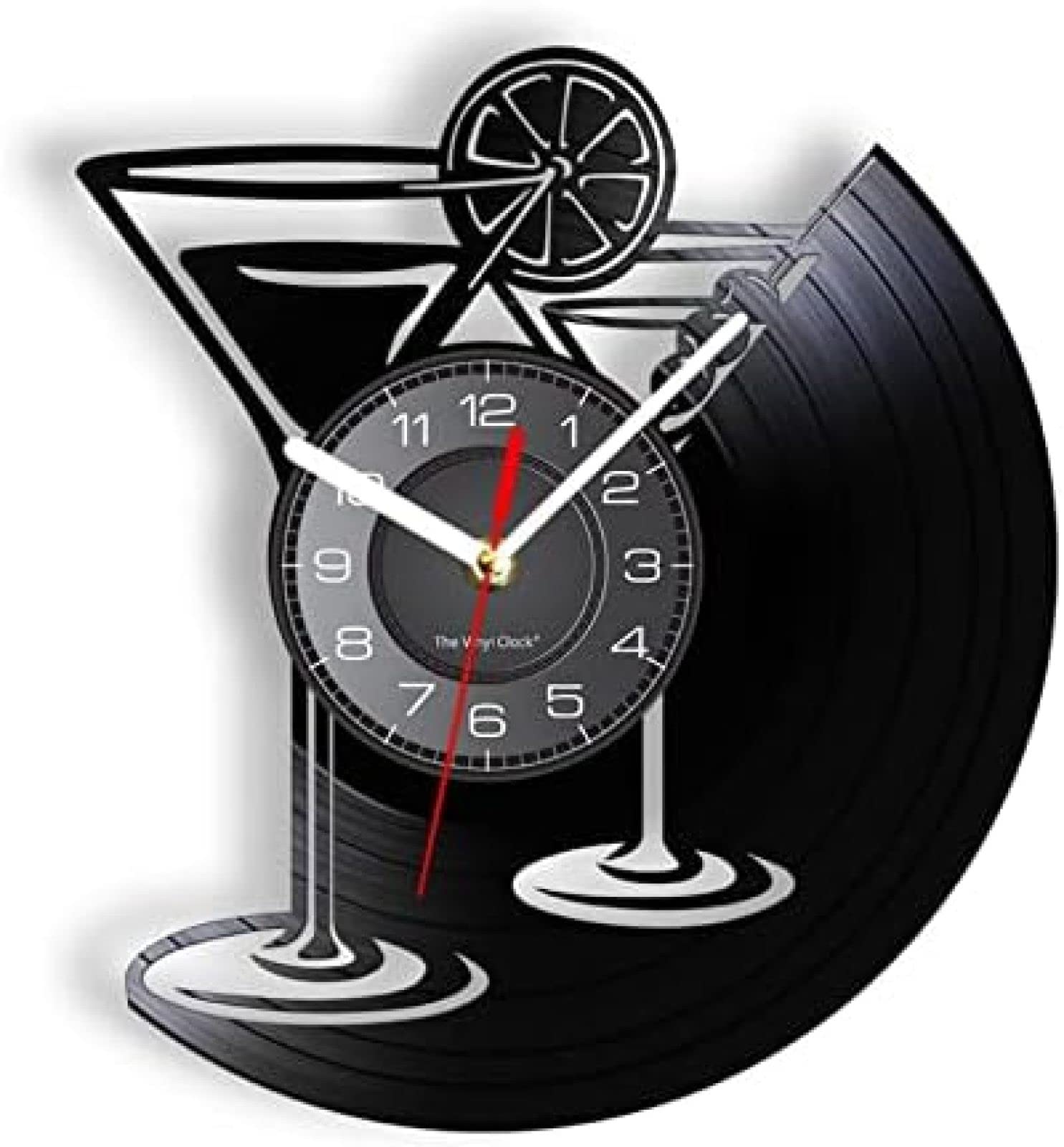 Aglitw Cocktail Party Mixed Drink Wall Clock Brewing Alcohol Beverages Silent Watch Drink Pub Vintage Home Bar Decor Bartender Gift