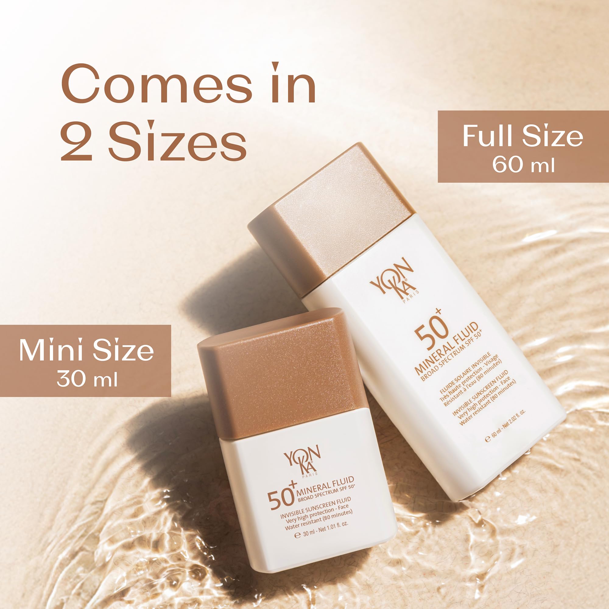 YONKA PARIS SPF 50 Mineral Fluid | Weightless Sheer Sunscreen No White Cast | 100% Non Nano Zinc Oxide Niacinamide | Fragrance Free Water Resistant | Daily Facial Sun Protection