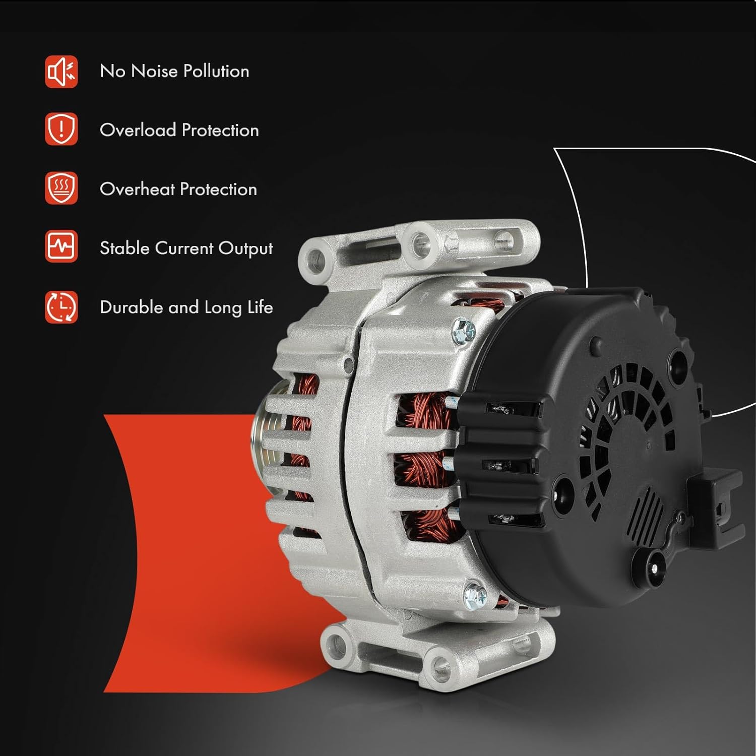 A-Premium Alternator Compatible with Mercedes-Benz C43 C450 E43 GLE43 GLE450 AMG, GL450, GLC43 AMG, GLS450, 14V 200A 6-Groove Clutch Pulley Clockwise