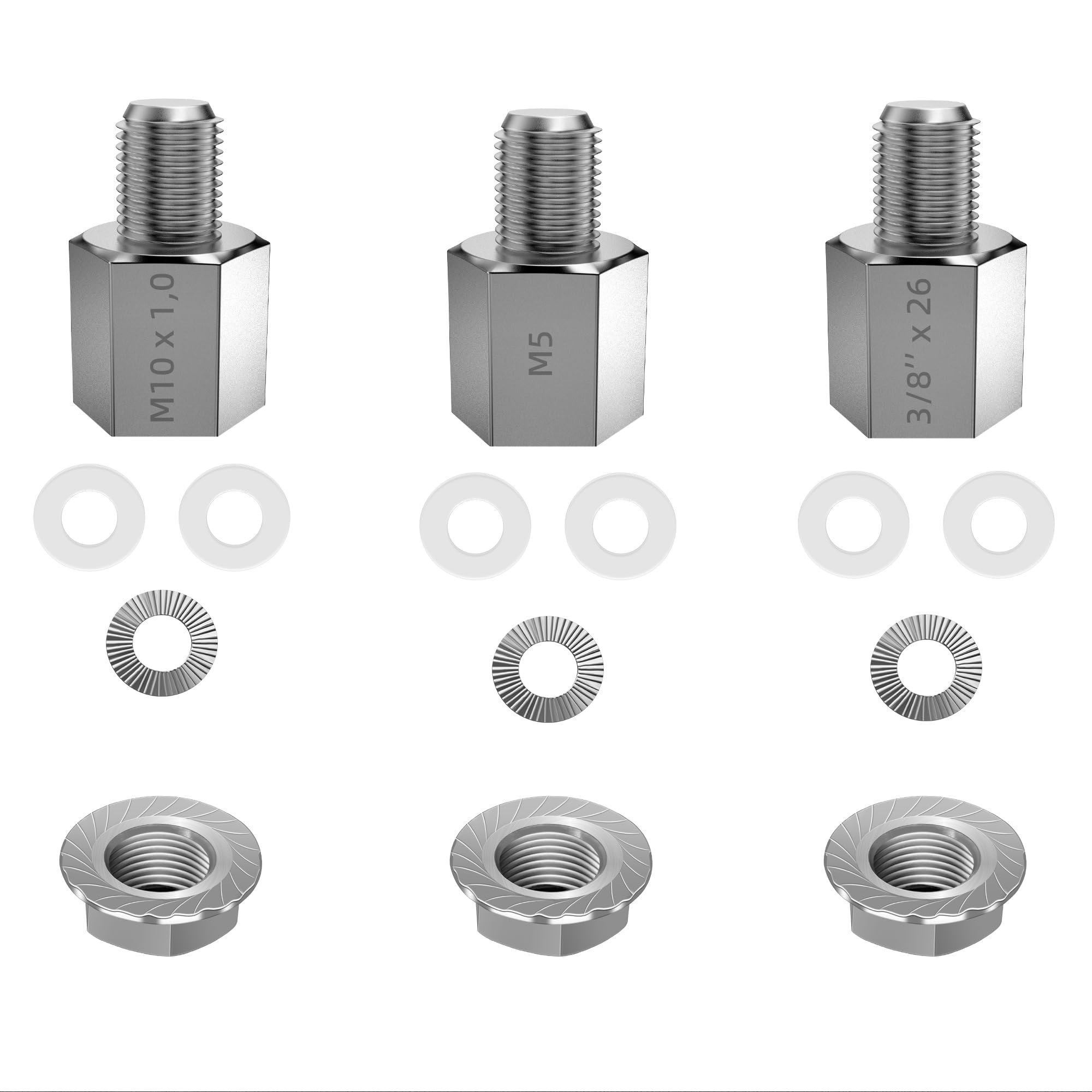 NICEDACK Fahrrad Achsadapter für M10 x 1,0 Vollachse, 3/8" x26 Vollachse, M5 Schnellspanner, Fahrrad Anhänger Kupplungs Adapter