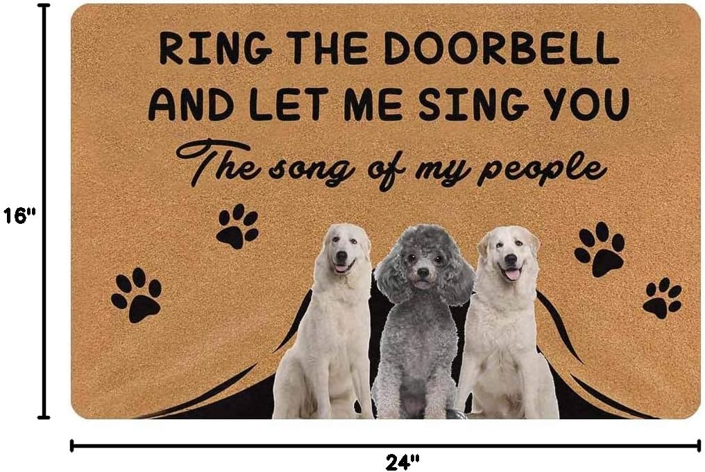 Custom Doormat, Ring the Doorbell and Let Me Sing You the Song of My People Personalized Mat Dog Photo Doormat Door Floor Mat Outdoor Indoor Front Mat Entrance Welcome Mat Bathroom Rug Mat 24x16 Inch