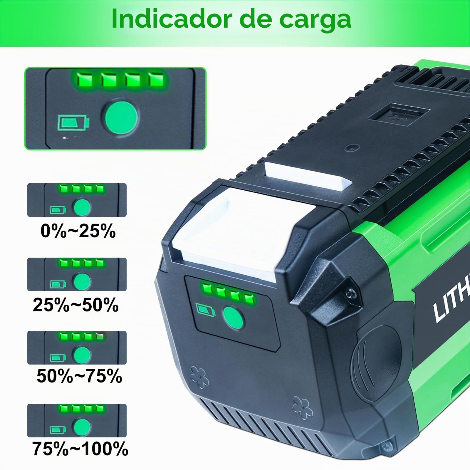 6000mAh Ricambio per Greenworks 40V Batería Totalmente Compatible con Accesorios Greenworks G-MAX 40V para motosierras