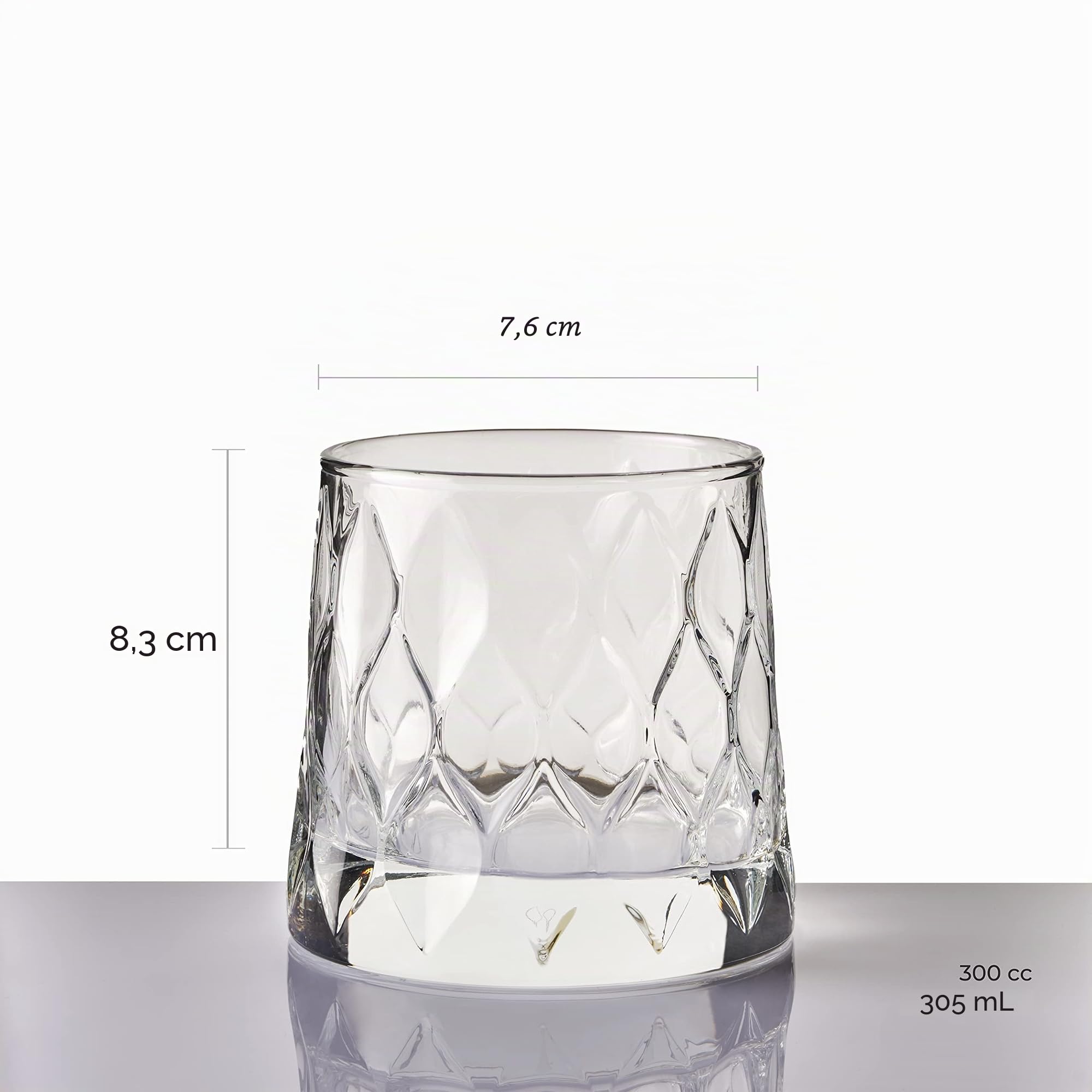 Leafy Lot de 4 verres à whisky avec base lourde 290 ml
