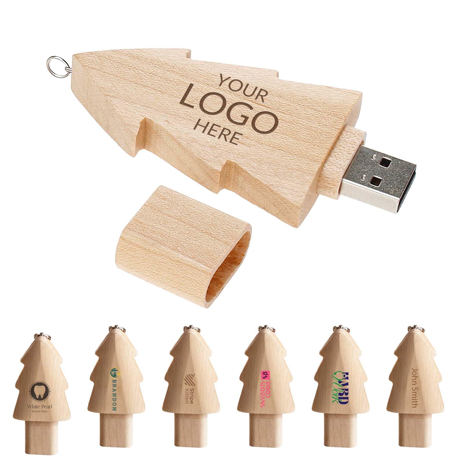 Clé USB naturelle gravée en bois lot de 10 supports esthétiques de 4 Go - 7