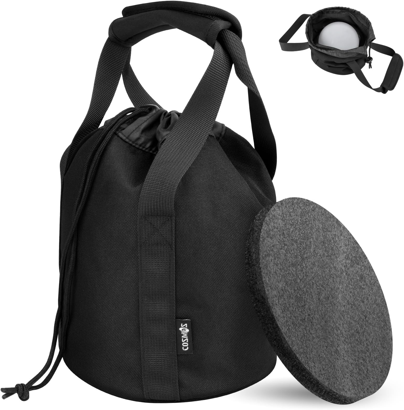 Cosmos Shot Put Bag with Comfortable Handle and Foam Pad, Portable Shot Put Ball Carry Bag for Carrying Single Ball from 6 LBS to 16 LBS