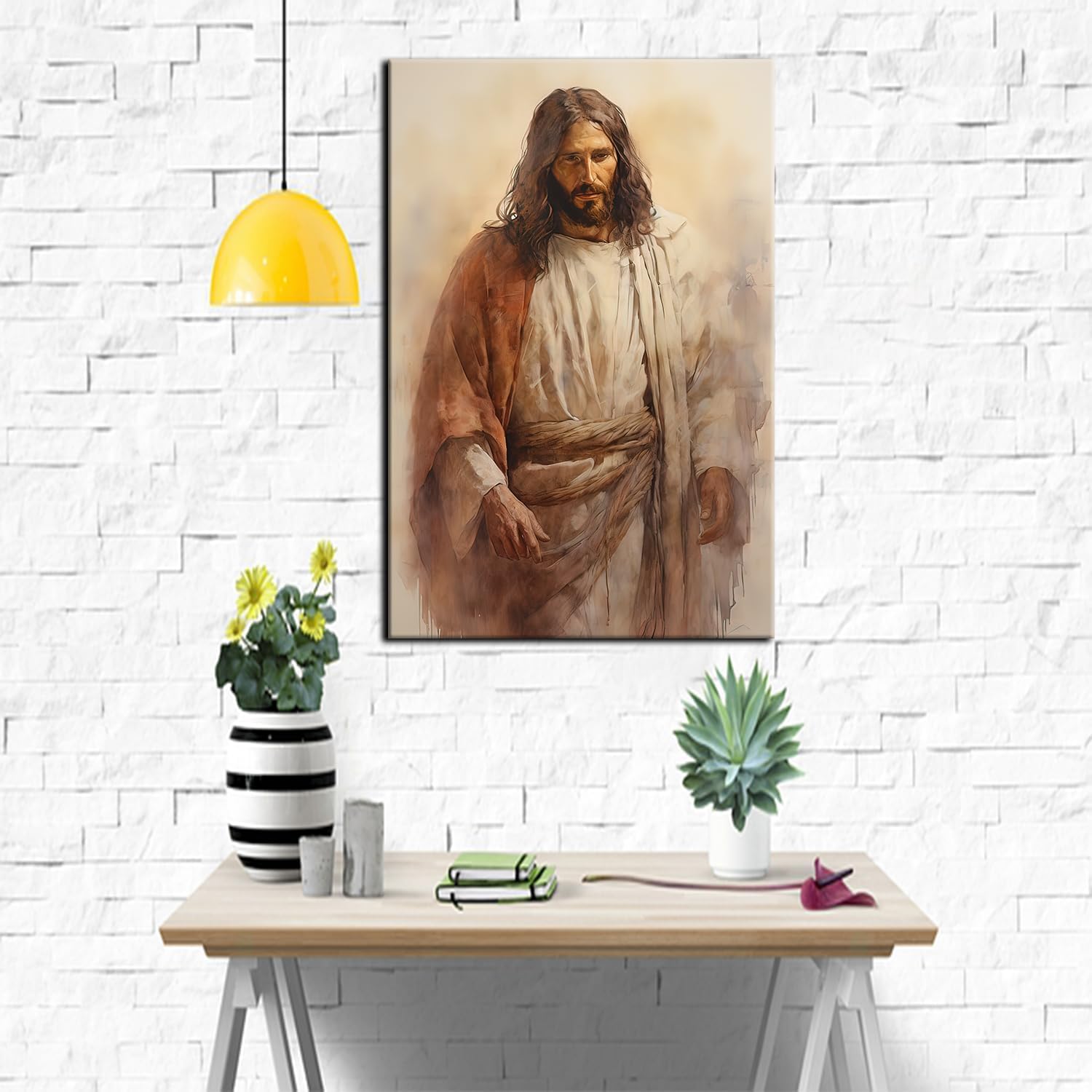 MODOJOART Jesus Christ Canvas Wall Art Black Jesus Came Slowly Painting Print Jesus Poster Artwork for Bedroom Church Decor(Artwork-02, 12"x18")