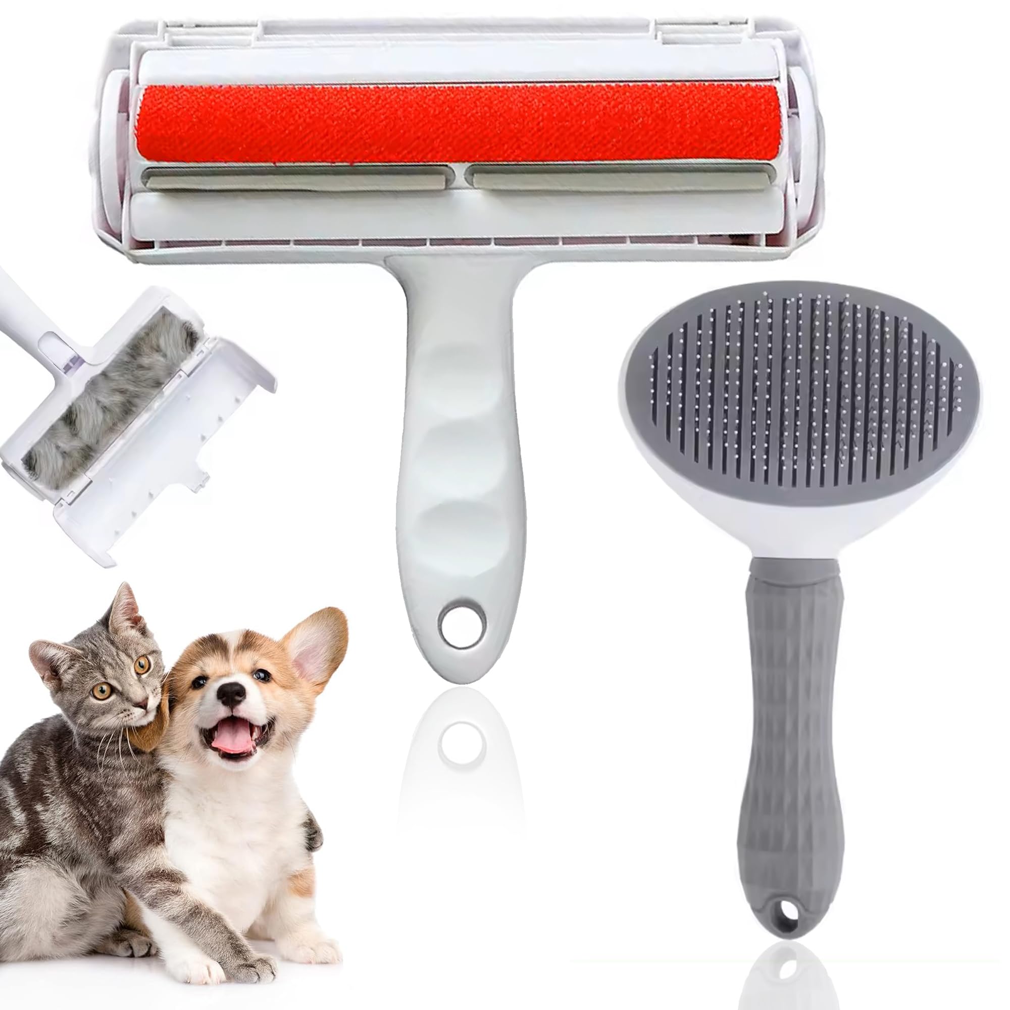 Pack de Quita Pelos Reutilizable y Ecológico - Cepillo y Rodillo para Mascotas, Ideal para Mantener tu Hogar Libre de Pelaje, Herramienta de Limpieza Eficiente y Duradera, para Gatos y Perros