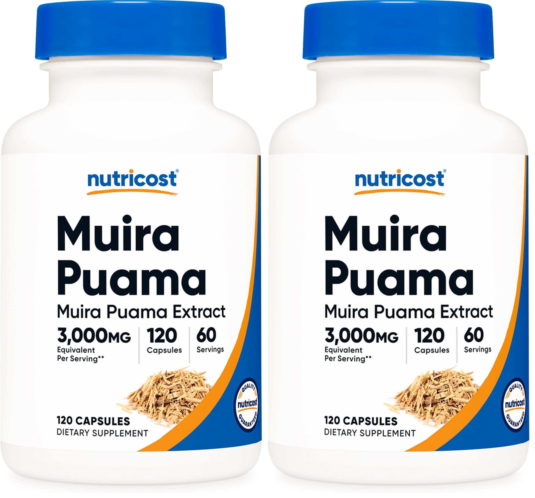 Nutricost Muira Puama Extract 120 Capsules for 60 Servings Per Bottle (Pack of 2) 120 Count (Pack of 2)