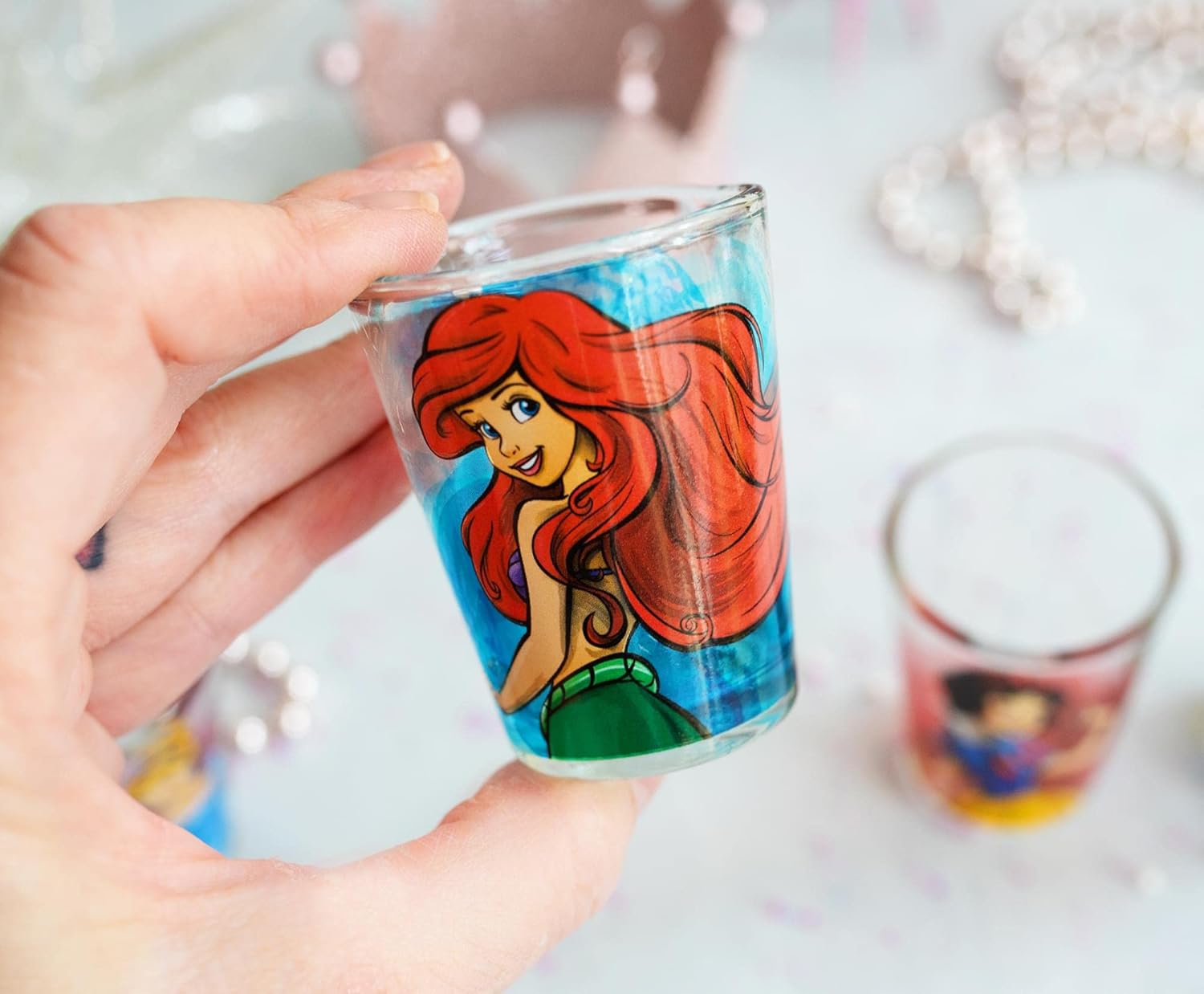 Silver Buffalo Disney Princess Featuring Snow White, Cinderella, Ariel, and Belle 4 Pack Mini Glasses, 1.5 Ounces - Image 5