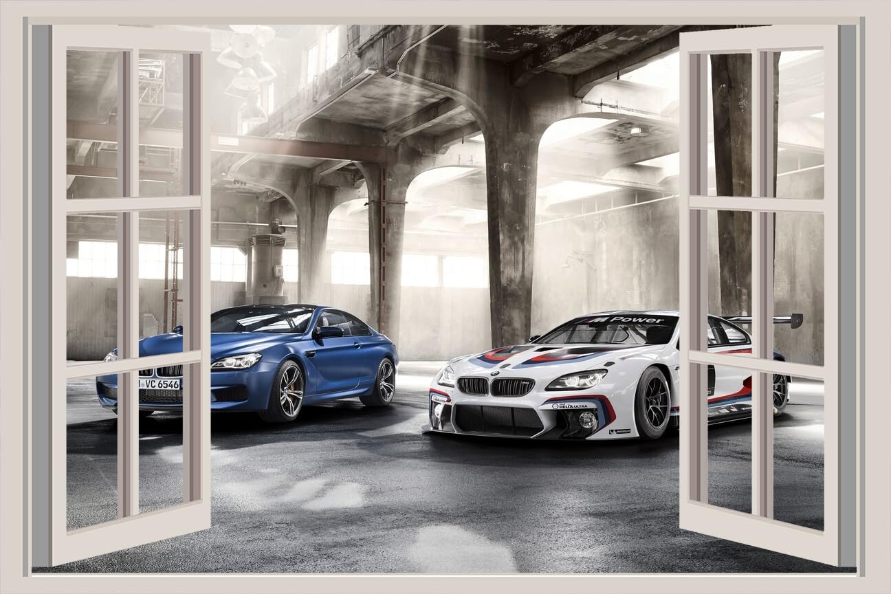 JVERF - JZZA13683 BMW M F Ftwo| Self-Adhesive Open Window Wall Sticker