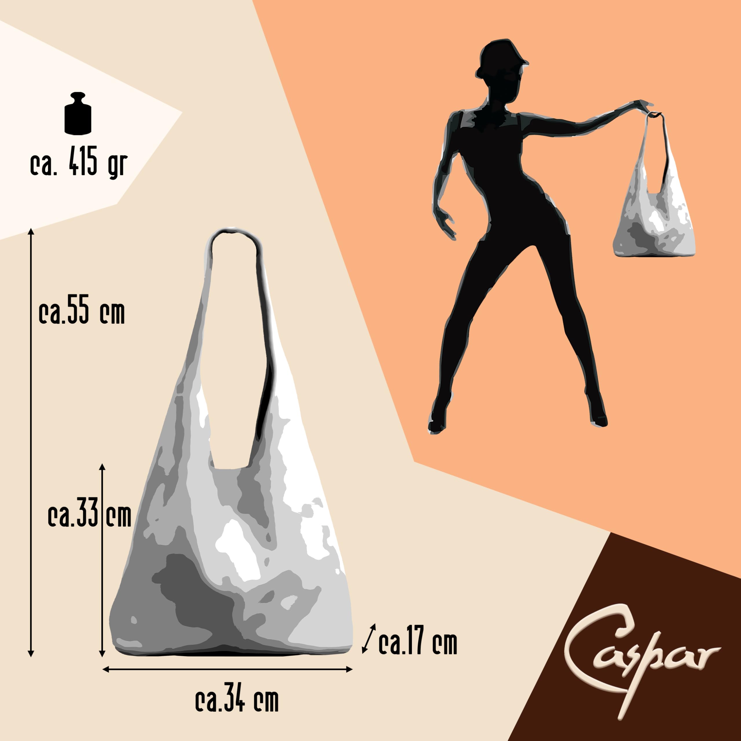Caspar große Damen Wildleder Tasche Hobo Bag Shopper - CLASSIC LINE - Modell No.767 - Made in Italy