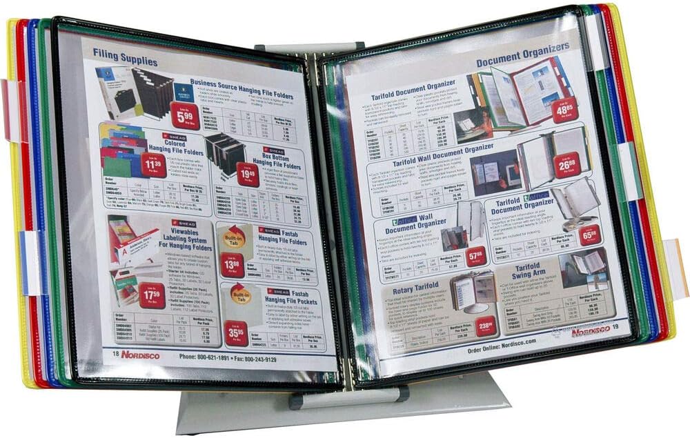 Tarifold New 10Pocket Desktop Reference Rack, Holds 20 8.5