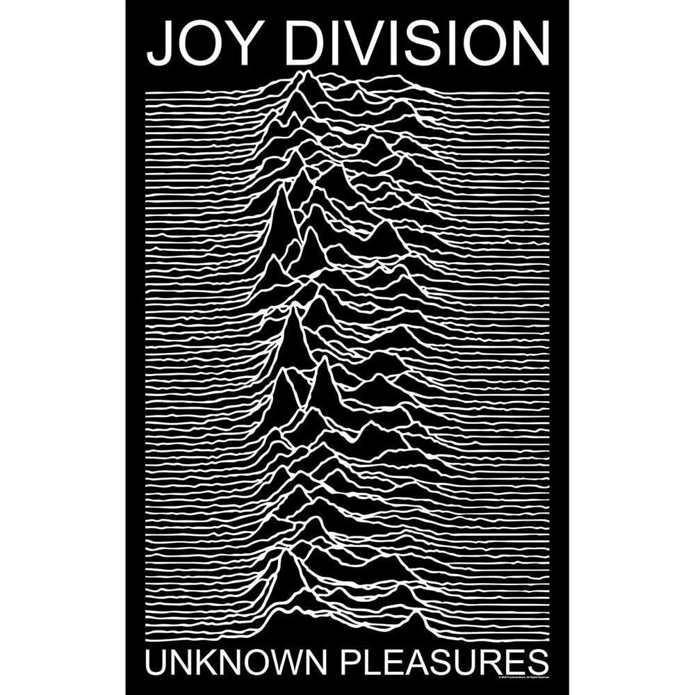 Joy Division Affiche Unknown Pleasures drapeau textile de 70x106cm pour decoration