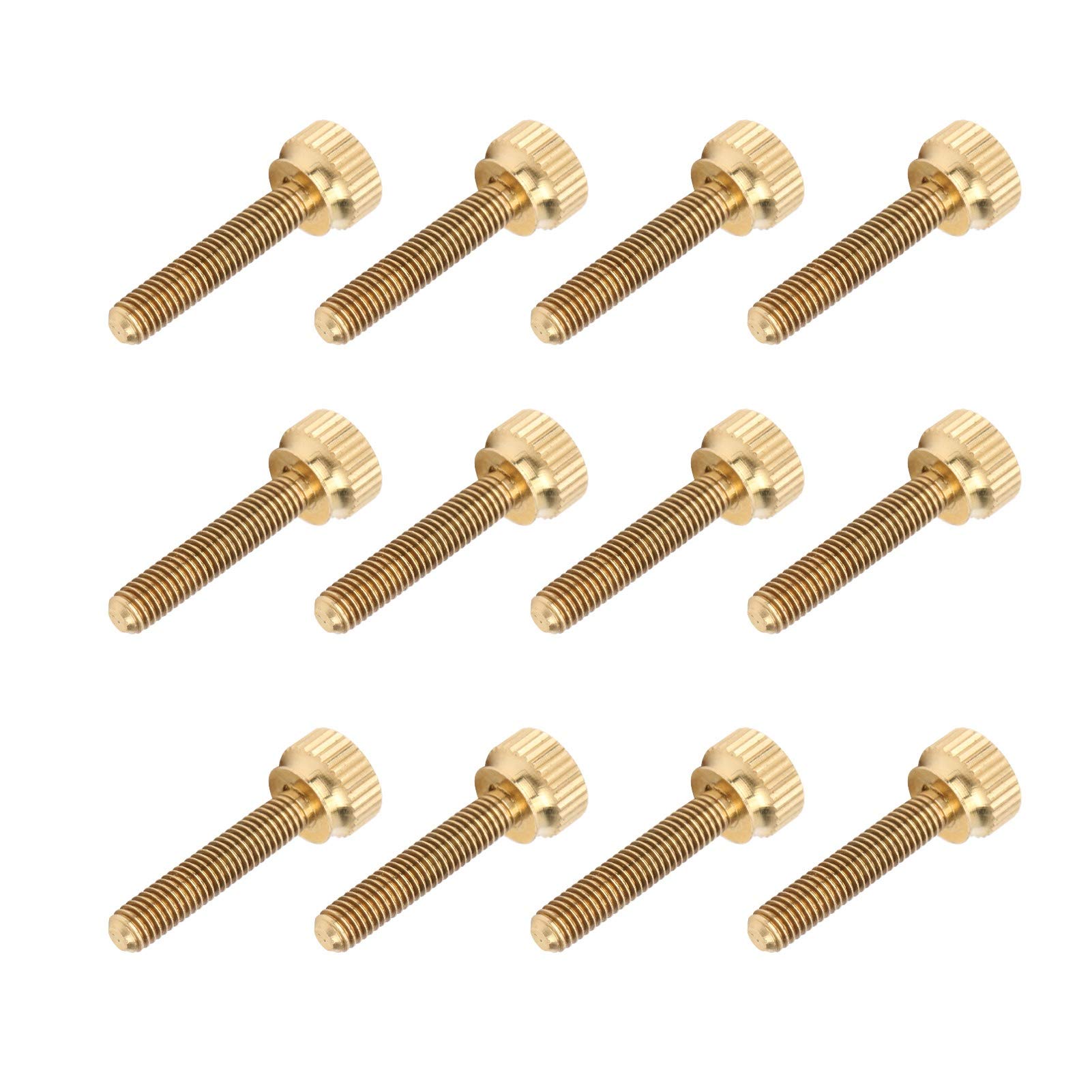 50 tornillos de pulgar planos moleteados, sujetadores antideslizantes de cobre puro con cabeza redonda M5, tornillos de torsión moleteados para uso industrial y de construcción, re (M5*25mm)