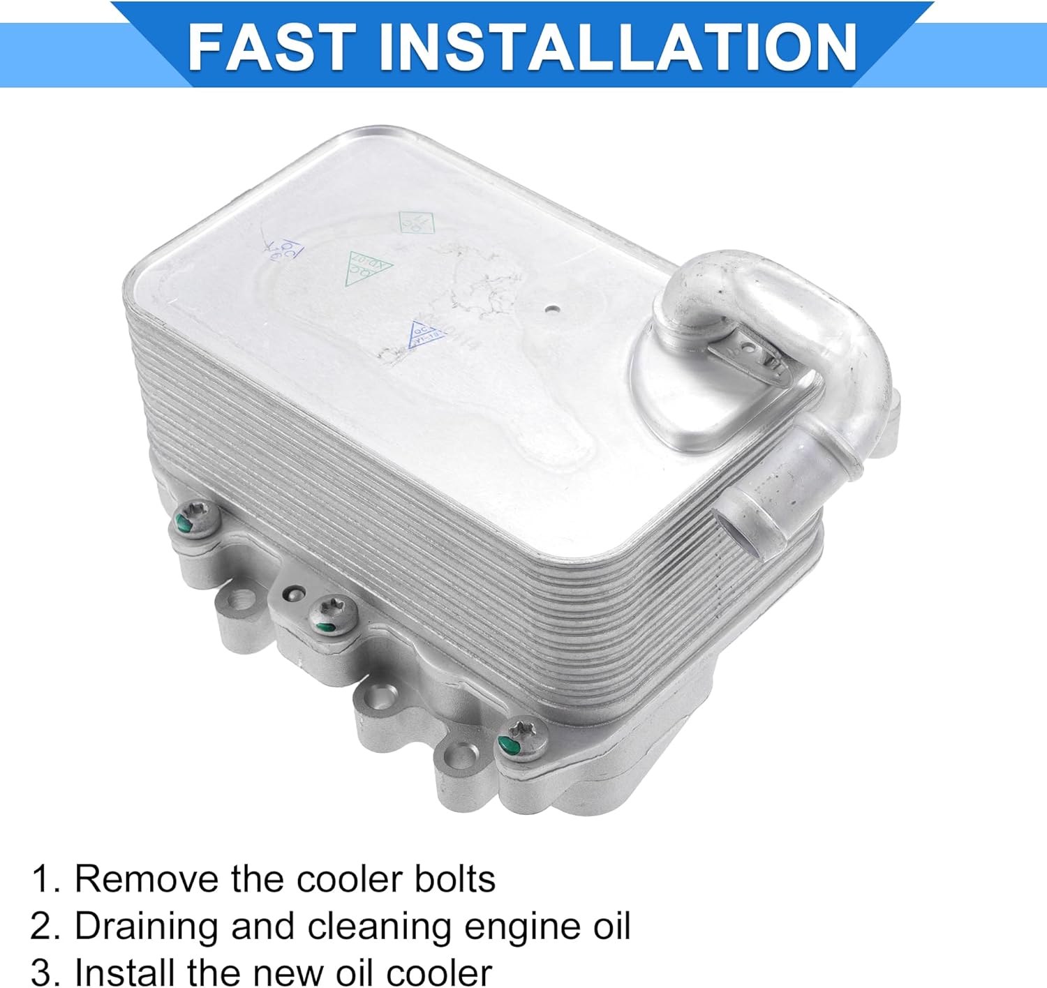 Engine Oil Cooler Compatible for Audi A6 2014-2016 for Audi A7 2016, Durable Aluminum Alloy Silver Tone Transmission Oil Cooler