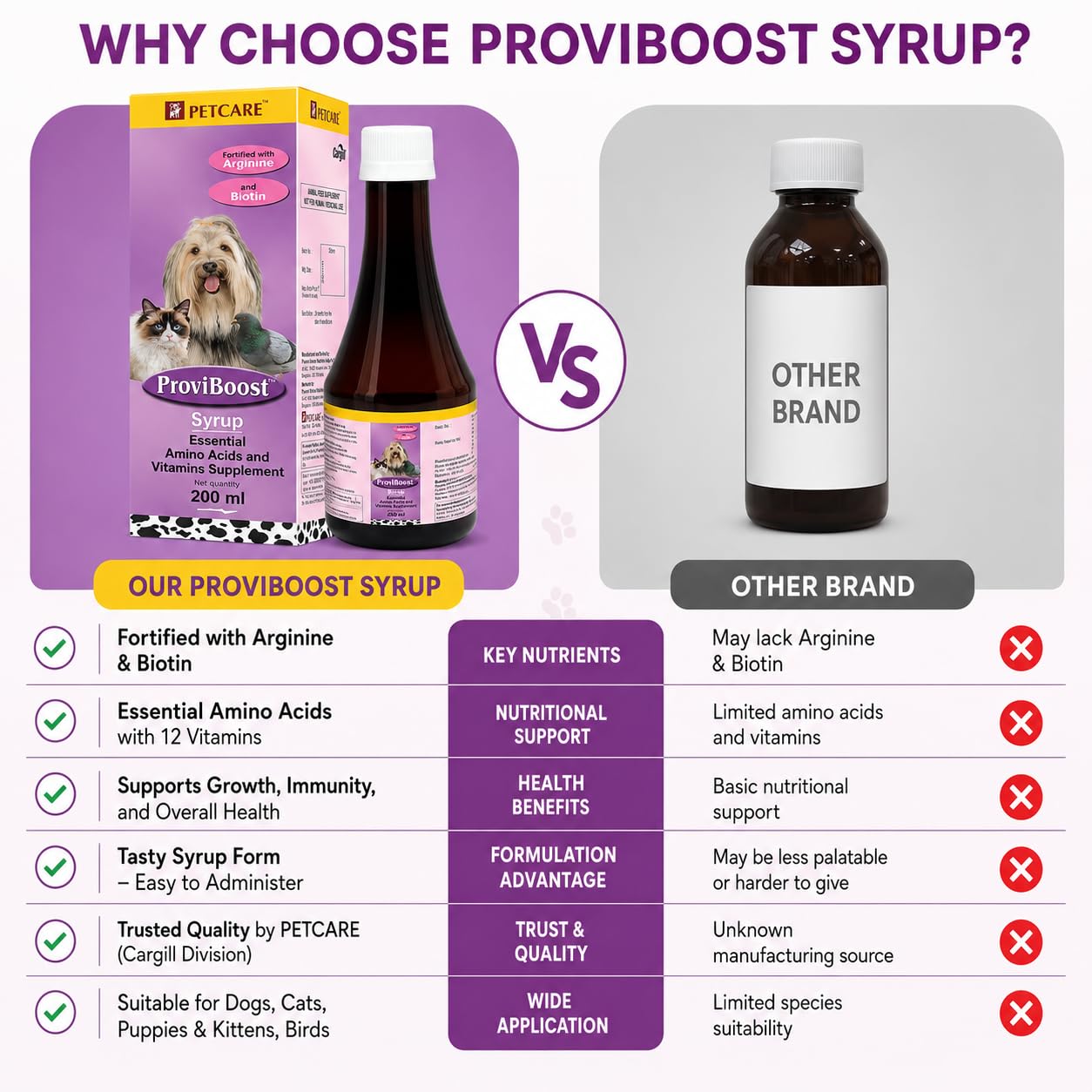 ProviBoost Pet Dog Multivitamin Syrup with Amino Acids, B Vitamins, Vitamin C, Biotin and Choline, Supports Energy, Growth, Appetite, Skin Coat and Daily Nutrition for Puppies Adult Dogs, 200 ml 2