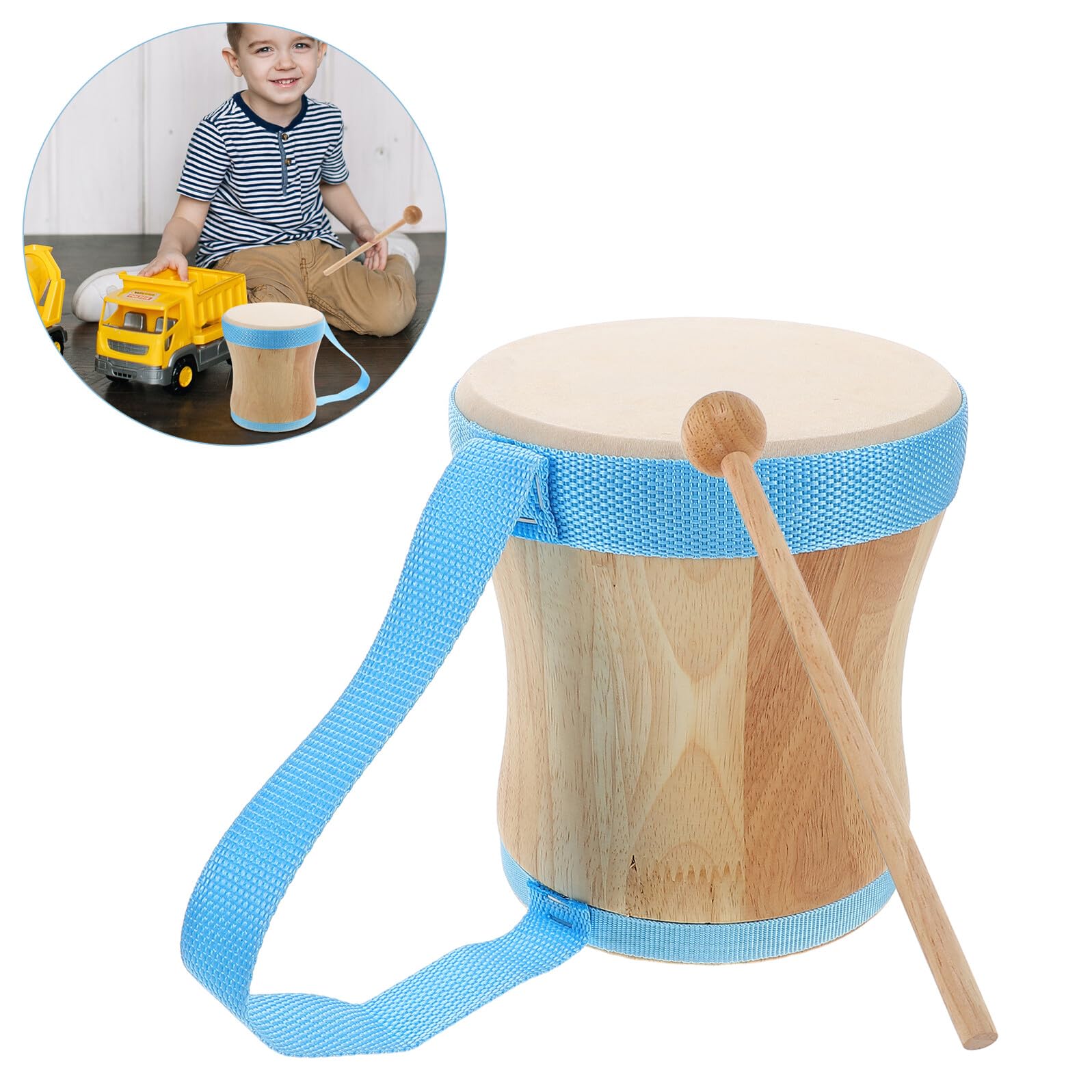 Hemobllo Tamburo Bongo in Legno Pecora Portatile Per Principianti e Ragazzo Ragazza Strumento Percussione Per Attività Musicali e Insegnamento Del Ritmo