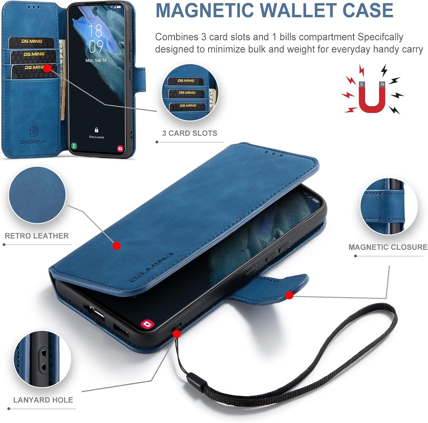 Wallet Case for Xiaomi Redmi Note 9T, Vintage Matte Retro Leather with Viewing Stand Camera Lens Protection Shockproof 4 Card Holders Premium Vegan Case Cover