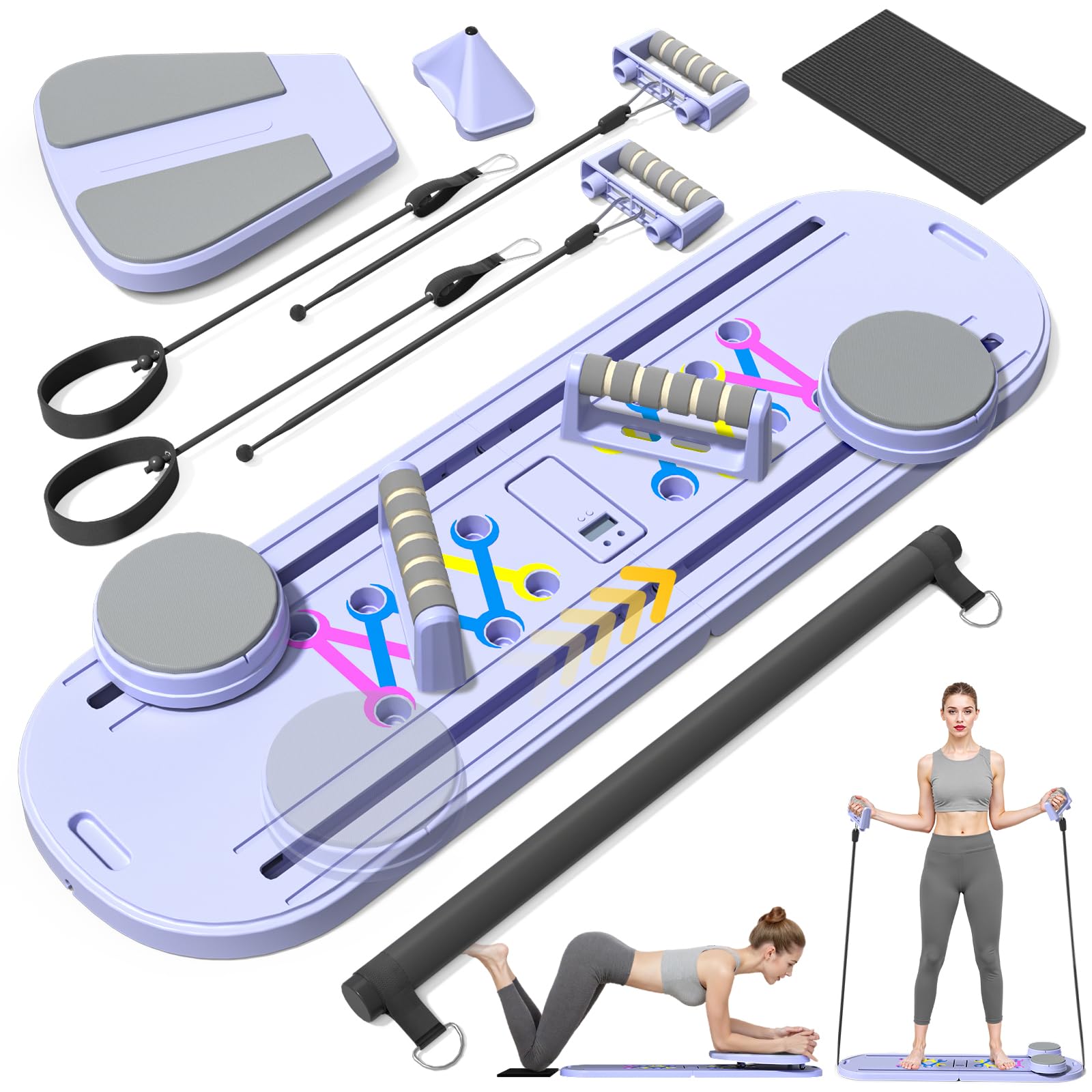 ピラティス　ホームピラティス Pilates Board, Pilates Reformer Set, 15 in 1 Multi-Purpose