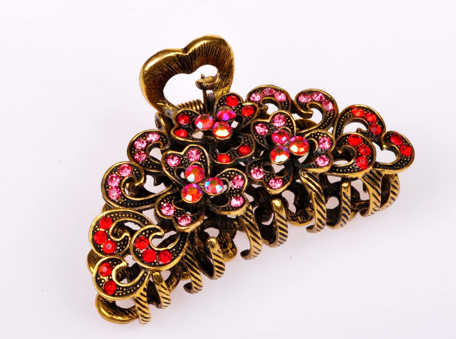 TROTH FASHION Metal Antique Gold Plated Hair Clips Women, Crystal Rhinestone Hair Claw, Diamante Claw Hair Clamp, Anti Slip Large Claw Clips for Thin & Thick Hair, Hair Styling Accessories Women - Image 2