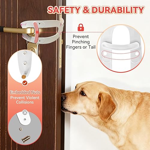 Miniatura 4 de Pestillo para puerta de gato, 2 piezas de accesorios de puerta para gatos para mantener a los perros fuera de la caja de arena y los alimentos,