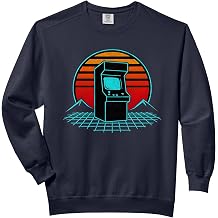 Retro Arcade Sunset Vintage Gamer Synthwave Arcade Gaming Comfort Colors Adult Sweatshirt