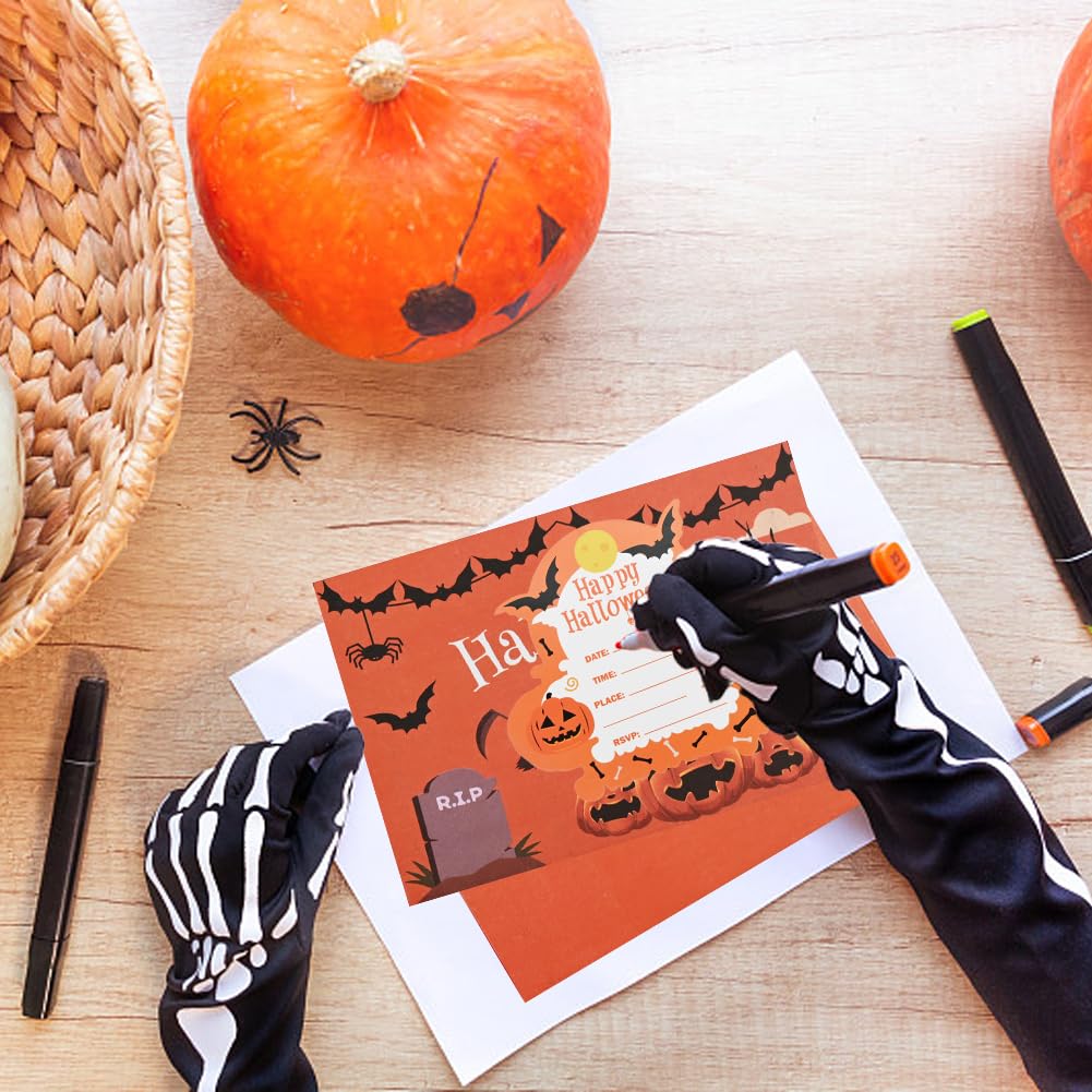 Invitation De Fête Halloween Avec Enveloppes Et Autocollants