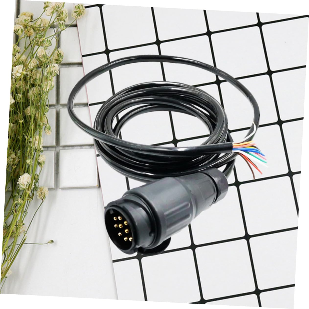 13-poliger Anhängerstecker Adapterkabel Schwarz 3 Meter für LKW Anhänger