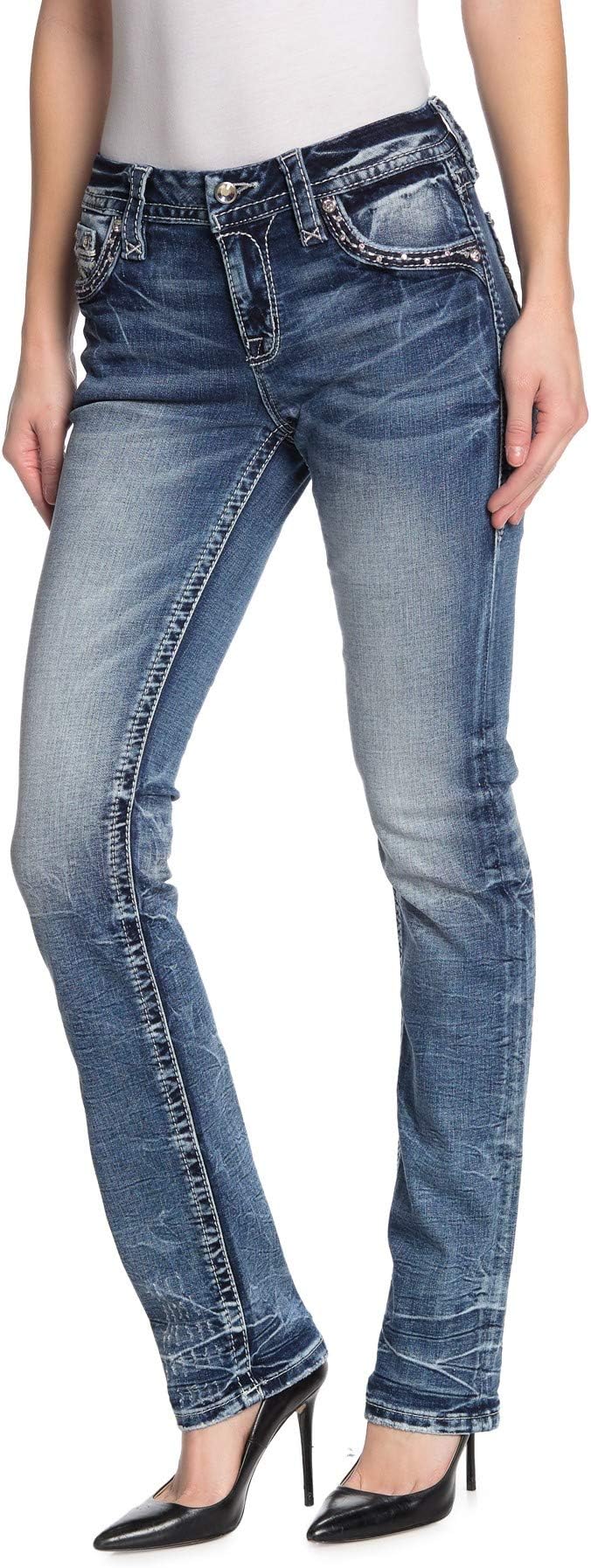Rock Revival - Womens Easy Straight Leg Jeans IRI