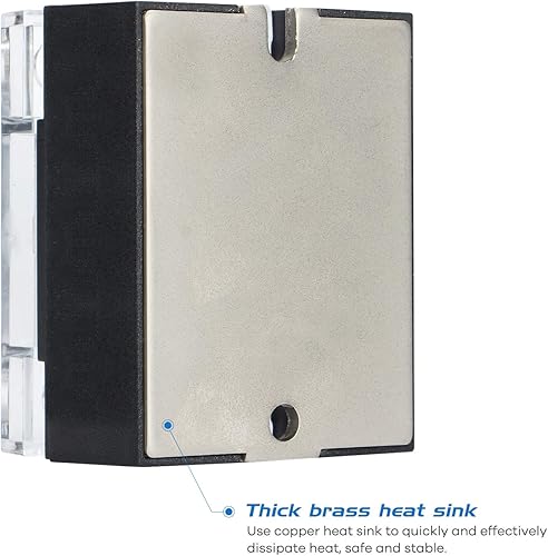 Miniatura 6 de Relé de Estado Sólido SSR-25DD con Disipador de Calor Entrada CC a CC 3-32VDC a Salida 5-240VDC 25A Cubierta de Plástico Monofase..