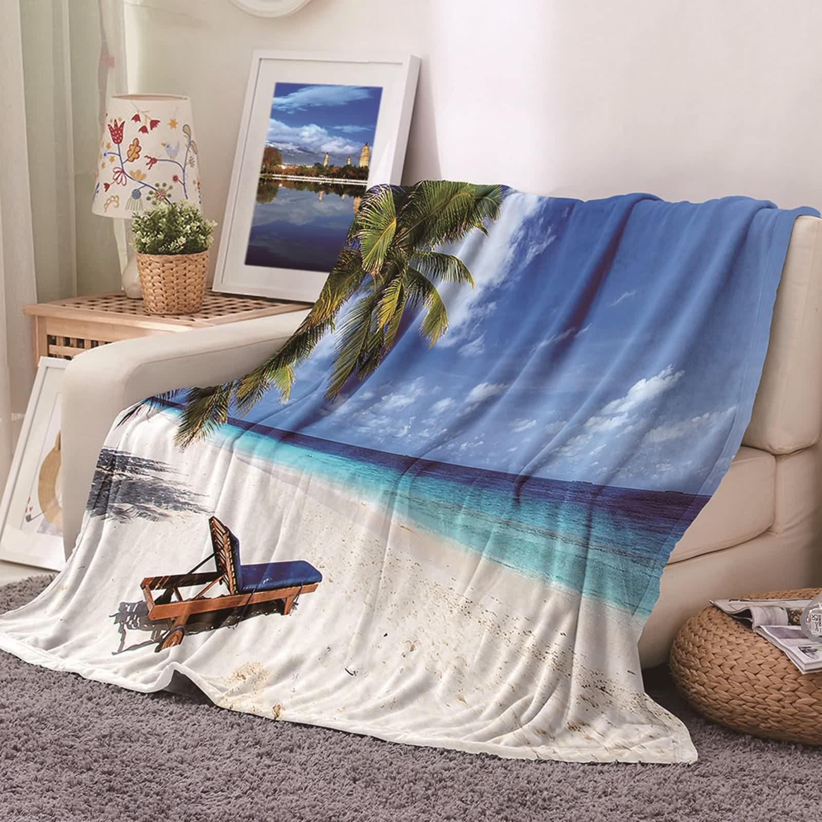 Couverture de lit douce confortable au tissu flannel thermique