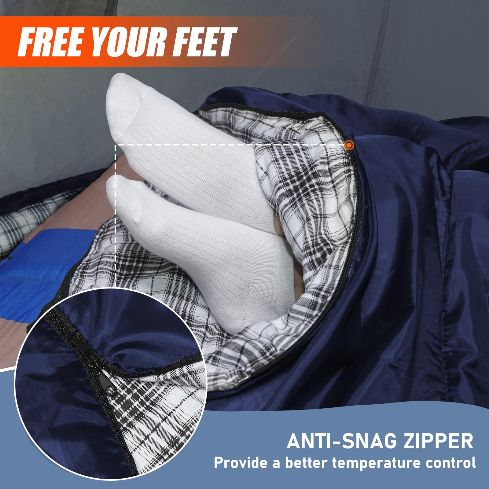 Camping Sleeping Bag Sleeping Bags For Adults MEREZA Extra Large