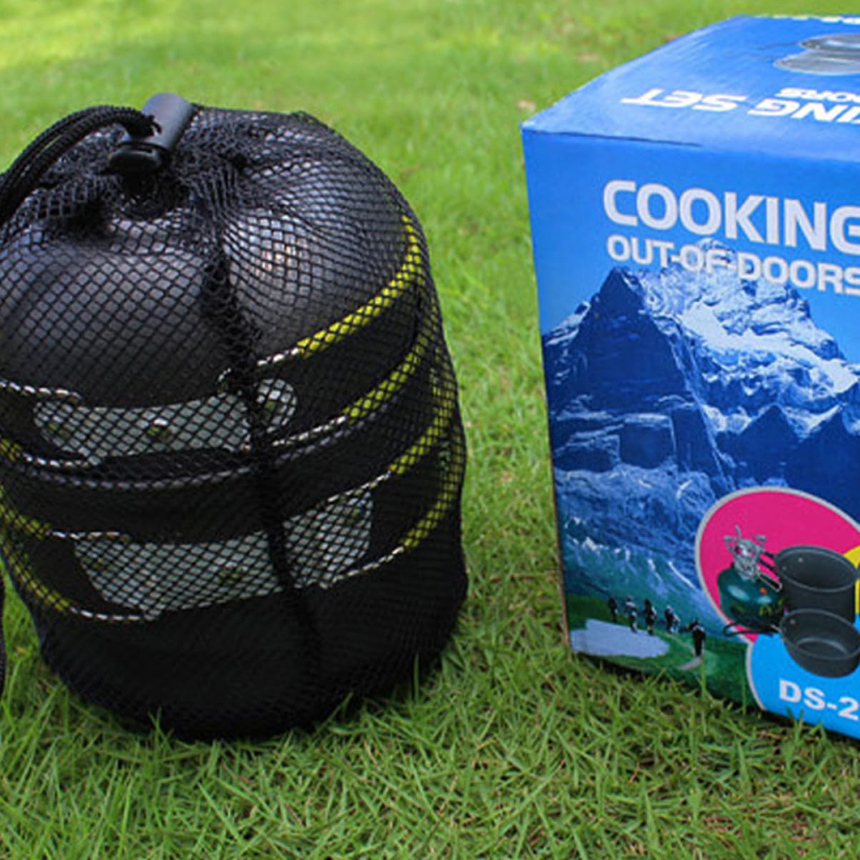 Toyvian Casserole de Camping Léger ustensiles de Cuisine Portable Pot Pliant Trousse de Plein air Cuisson Batterie de Cuisine de Camping Alliage d'aluminium