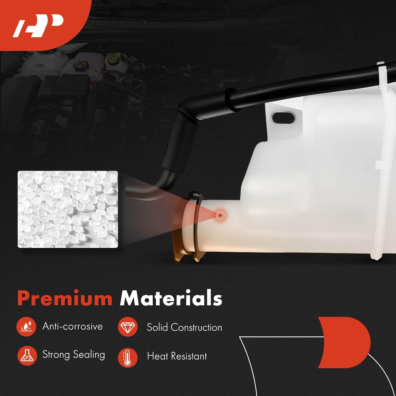 A-Premium Engine Coolant Overflow Recovery Reservoir Tank [with Cap & Hose] Compatible with Mazda 2 2011 2012 2013 2014, 1.5L