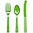 DecorRack Plastic Cutlery Set, Lime Green Colored Plastic Silverware Sets for Parties, 96 Piece Bulk Heavy Duty Utensils (Lime Green, 96 Pieces)
