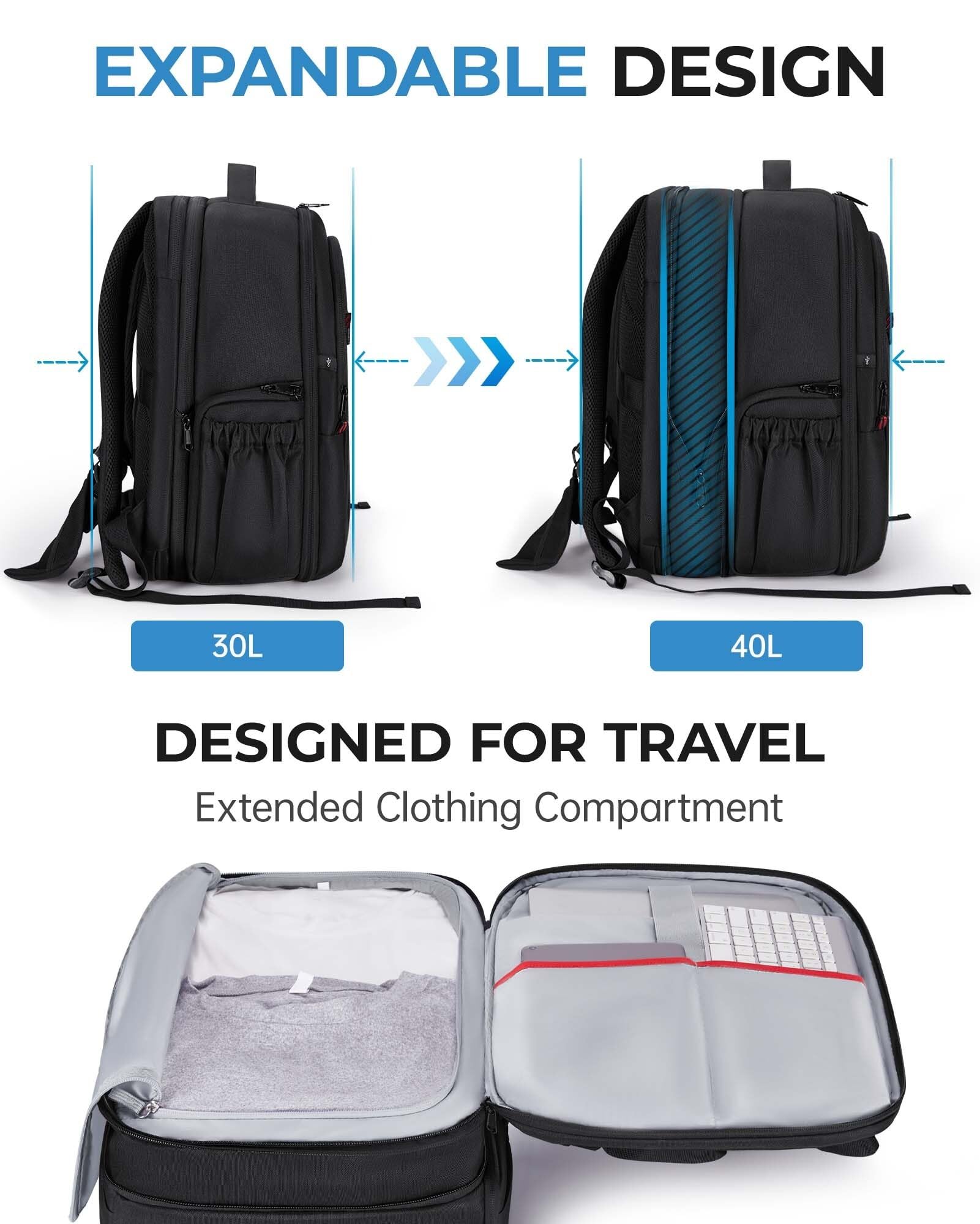 Borsa Reflex Zaino for fotografi Borsa da viaggio impermeabile for fotocamera DSLR con scomparto for laptop 15,6"(15.6gray expandable)