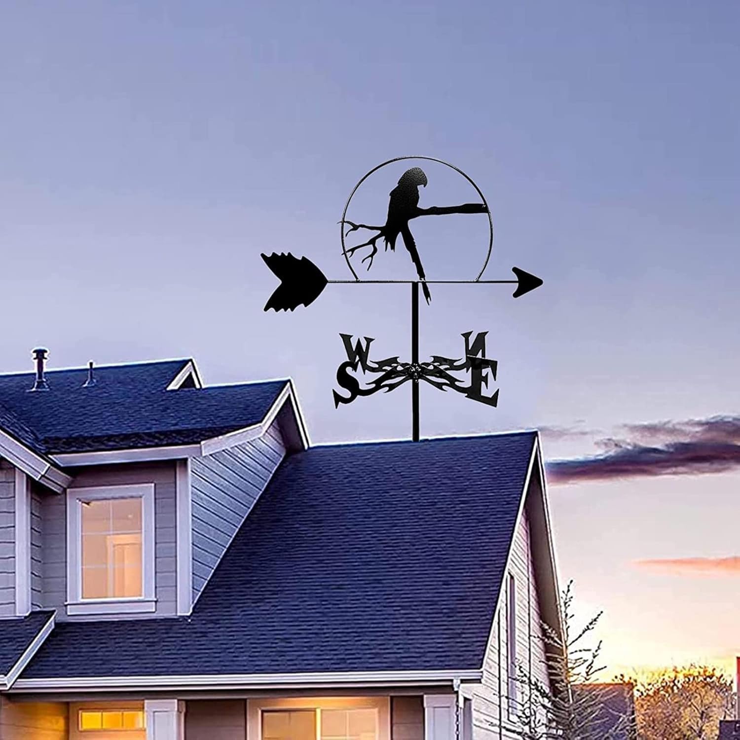 動物錬鉄屋根風見鶏、中庭装飾風見鶏、風向計キット、屋外庭芝生金属ブラケット風見鶏