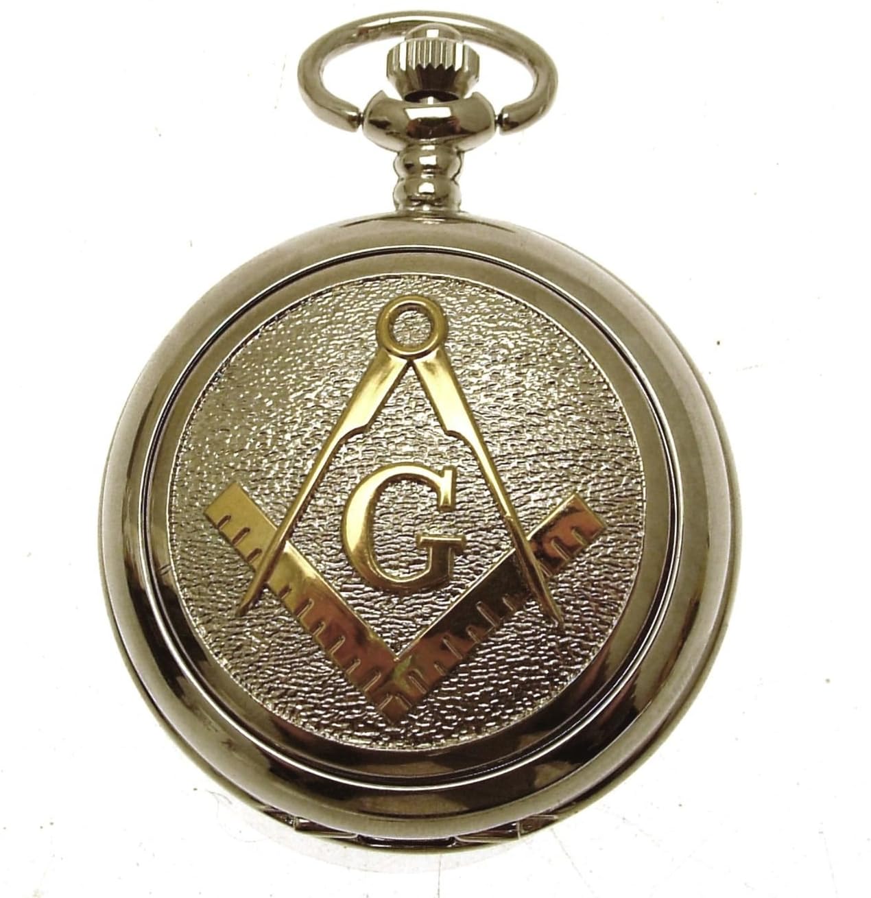 Masonic Pocket Watch Silver Two Tone Design Mechanical Engraving Included Design 70