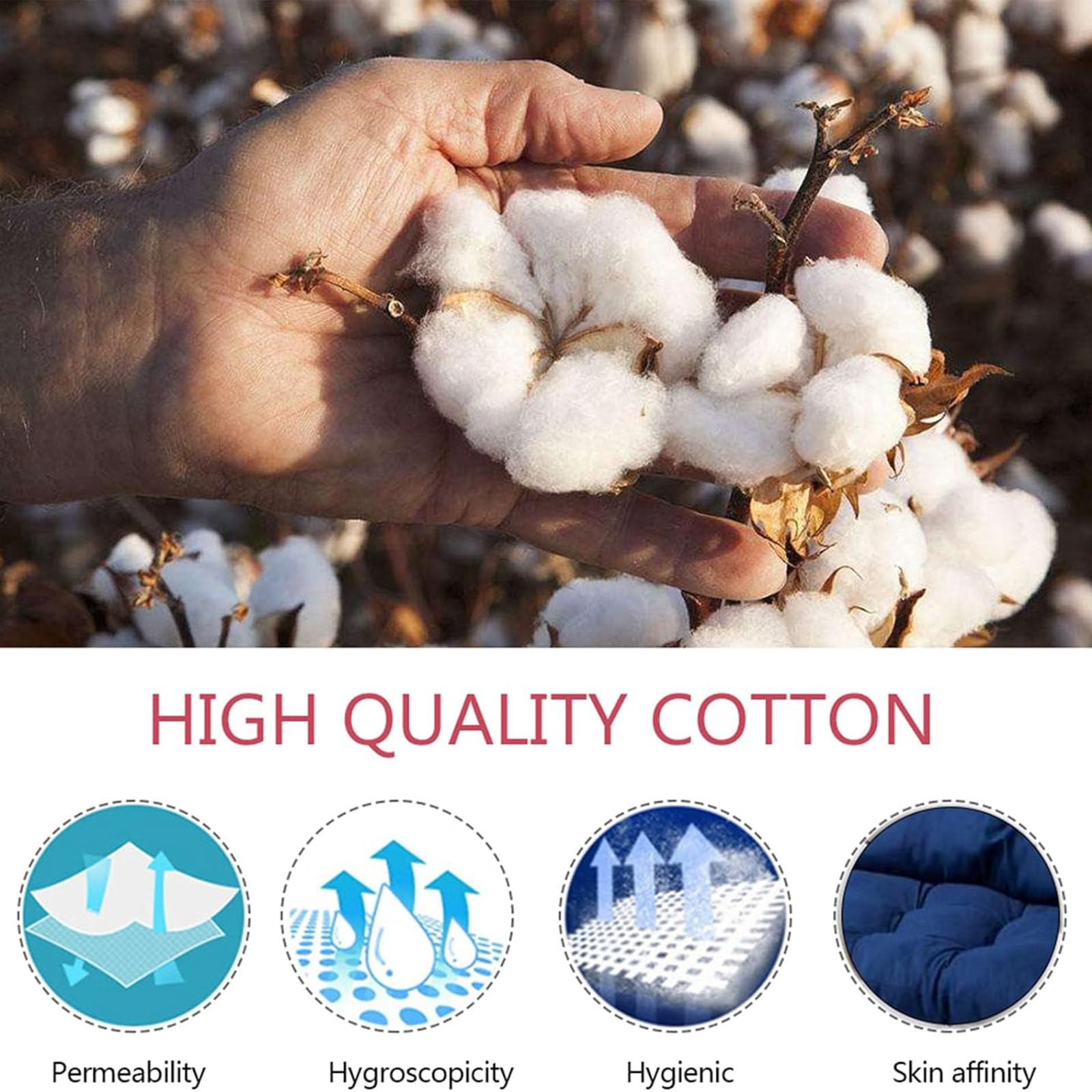 Cojín para Silla Colgante Huevo - de Tejido Resistente, con Suave Relleno, con reposacabezas con Cuerdas para Atar - cojín para Columpio Jardin Exterior, balancin de Jardin,I