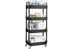 UDEAR 4-Tier Rolling Storage Cart: Optimize Vertical Space, Enhance Organization!