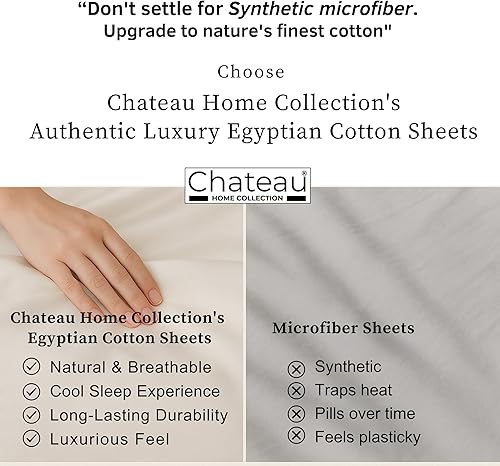 Miniatura 8 de Juego de sábanas 100% algodón para cama tamaño King, juego de sábanas certificado de 400 TC con bolsillo profundo, juego de sábanas y fundas de