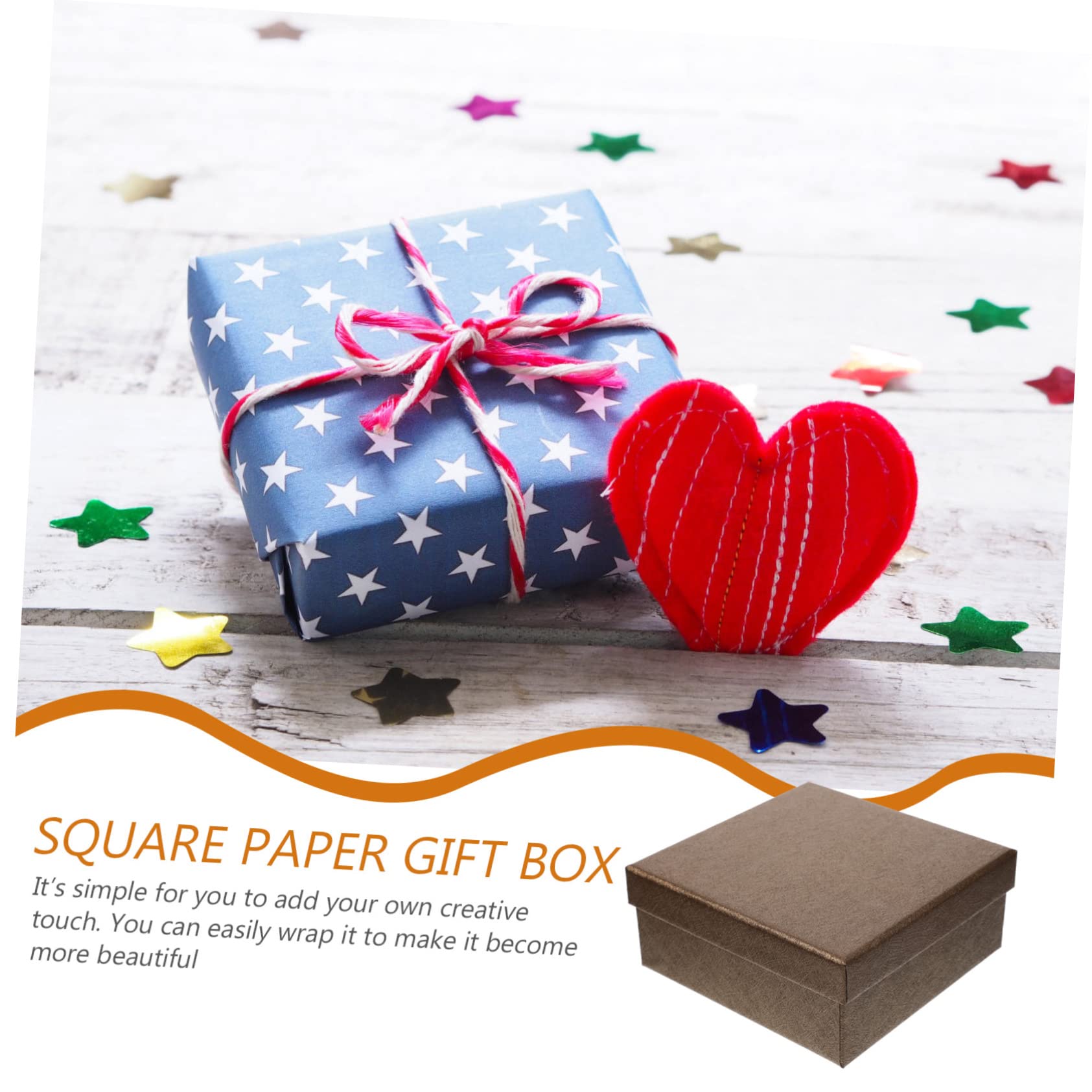 Geschenkkartons Braun Quadratische Stück in 10 Papier | Stabile Form, Recyceltes Material, für Valentinstag und Weihnachten Geeignet