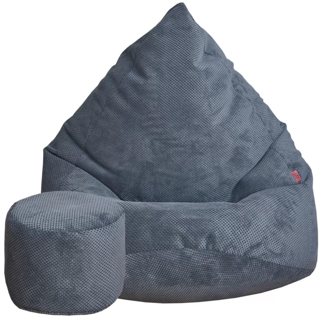 Pouf Poltrona Sacco con Poggiapiedi Grafite 95x95x120 cm - Poltrona Pouf Sacco XXL - Morbido e Confortevole - Bean Bag per Adulti e Bambini - Fodera Lavabile - Mobili per Soggiorno