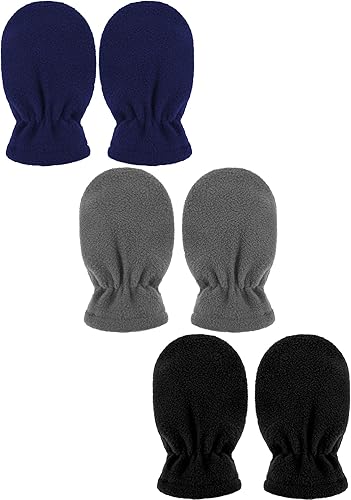 SATINIOR 3 pares de guantes de invierno para bebés y niños pequeños, guantes cálidos de forro polar para bebé niño y niña