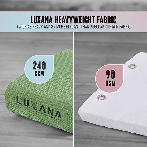 Miniatura 3 de LUXANA Cortina de ducha verde albahaca de 72 x 72 pulgadas, juego de cortinas de ducha con 12 ganchos, juego de cortinas de baño neutras con cortina