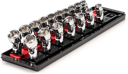 TEKTON SHD91217 - Juego de enchufes universales de 6 puntos con rieles y bandeja, 17 piezas (38-34 pulgadas, 0.394-0.748 in) disponible en Yaxa Guatemala