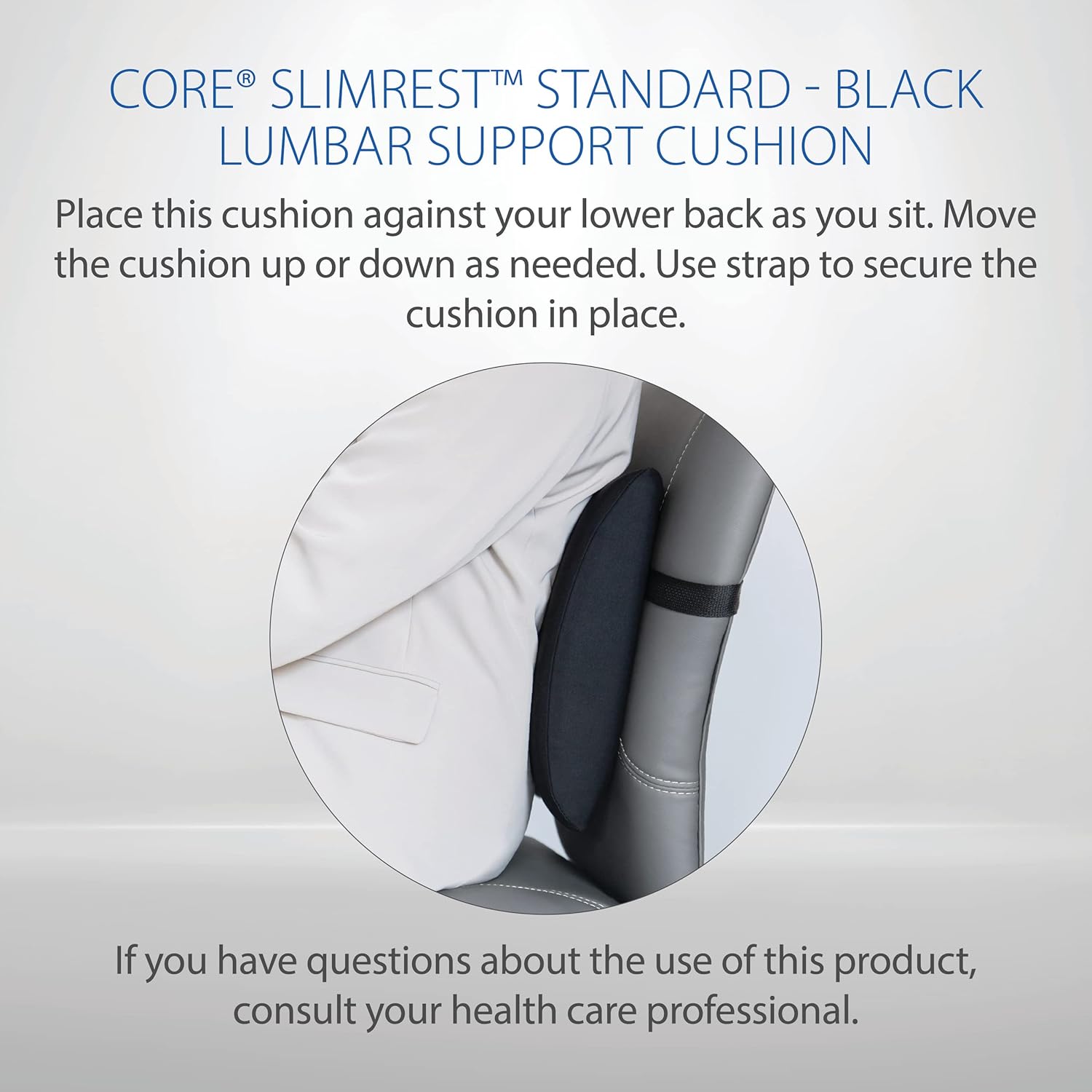 Core Products SlimRest Lumbar Support, Standard - Black