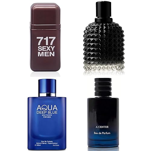 Miniatura 17 de Colonia para Hombres Incluye Set de Regalo de Perfume de 4 Paquetes Variados - 3.4 onzas líquidas cada uno Eau De Parfum Tabaco, Almizcle,