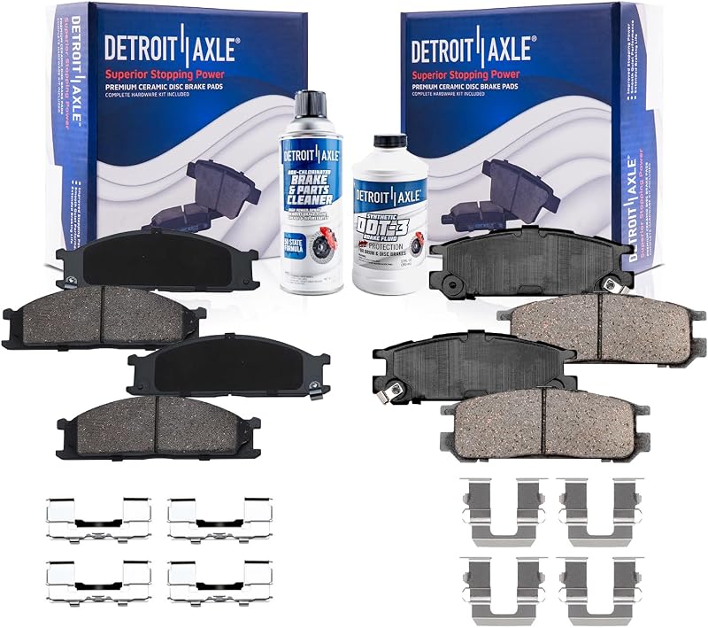 Pastilhas de freio cerâmicas Detroit Axle para Subaru SVX 1992–1997 – Kit dianteiro e traseiro